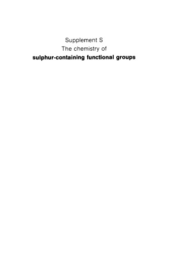 Sulphur-Containing Functional Groups (1993)