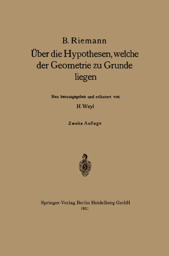 Über die Hypothesen, welche der Geometrie zu Grunde liegen