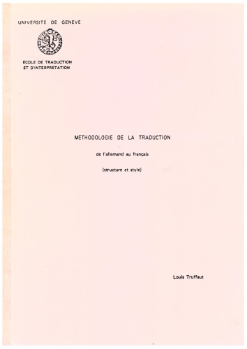 Méthodologie de la traduction de l'allemand au français