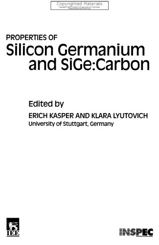 Properties of Silicon Germanium and SiGe: Carbon