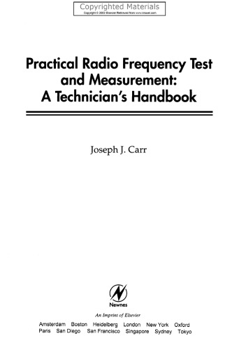 Practical Radio Frequency Test and Measurement - A Technician's Handbook