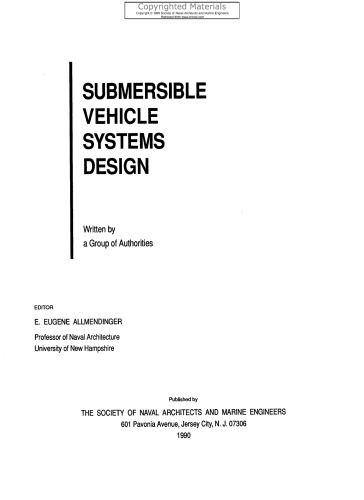 Submersible Vehicle Systems Design