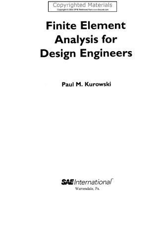 Finite Element Analysis for Design Engineers