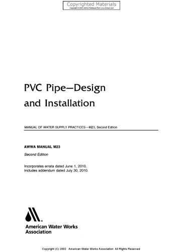 PVC Pipe - Design and Installation