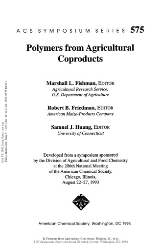 Polymers from Agricultural Coproducts