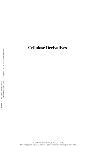 Cellulose Derivatives. Modification, Characterization, and Nanostructures