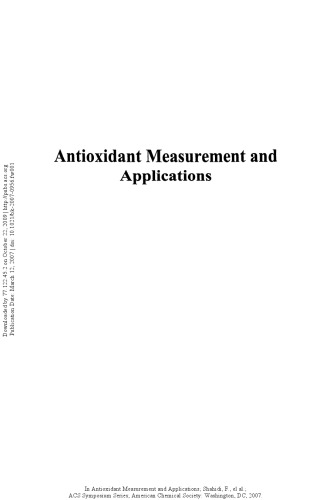 Antioxidant Measurement and Applications