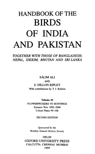 Handbook of the Birds of India and Pakistan: Stone Curlews to Owls