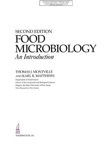 Food microbiology : an introduction