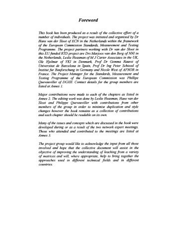 Harmonization of Leaching/Extraction tests