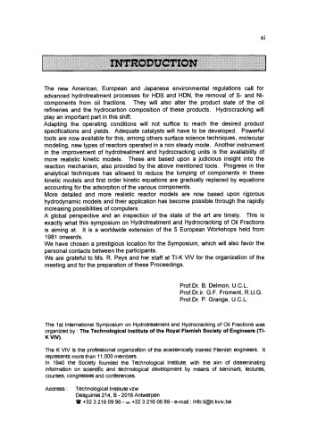 Hydrotreatment and Hydrocracking of Oil Fractions, Proceedings of the 1st International Symposium/6th European Workshop