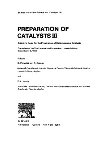 Preparation of Catalysts IIIScientific Bases for the Preparation of Heterogeneous Catalysts