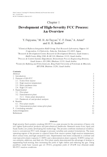 Fluid Catalytic Cracking VII Materials, Methods and Process Innovations