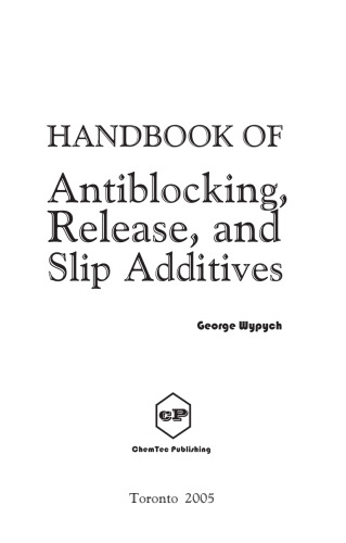 Handbook of Antiblocking, Release, and Slip Additives