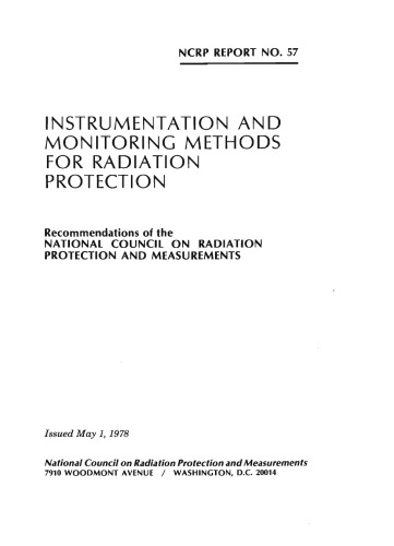 Instrumentation and Monitoring Methods for Radiation Protection