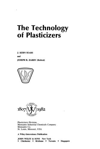 Technology of Plasticizers