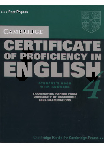 Cambridge Certificate of Proficiency in English 4 Student's Book with Answers