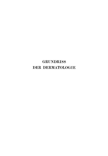 Grundriss der Dermatologie