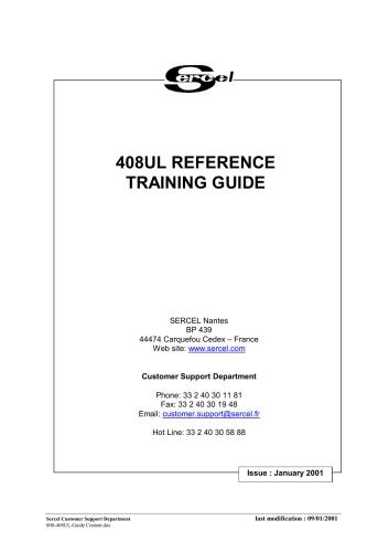 408UL Training Course - Issue JAN 2001