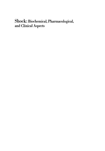 Shock: Biochemical, Pharmacological, and Clinical Aspects: Proceedings of the International Symposium on Shock held at Como, Italy, October 10–11, 1969