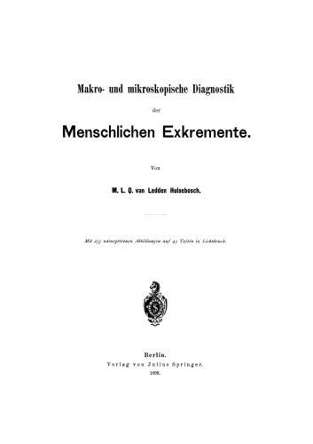 Makro- und mikroskopische Diagnostik der Menschlichen Exkremente