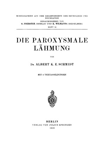 Die Paroxysmale Lähmung