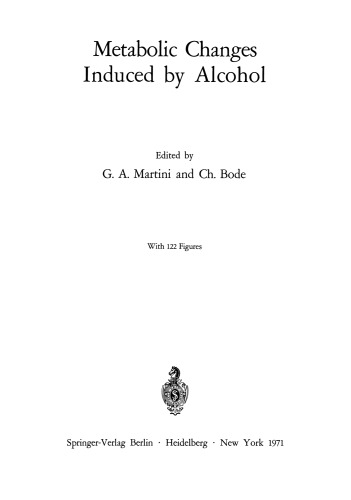 Metabolic Changes Induced by Alcohol