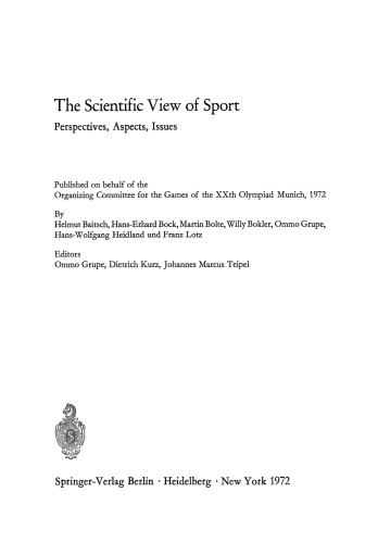 The Scientific View of Sport: Perspectives, Aspects, Issues