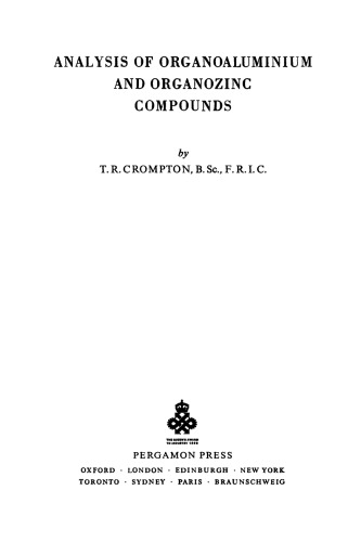 Analysis of Organoaluminium and Organozinc Compounds