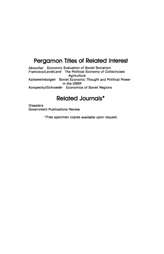 The Impact of International Economic Disturbances on the Soviet Union and Eastern Europe. Transmission and Response