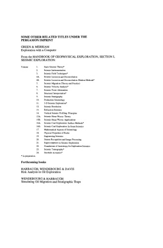 Modeling the Earth for Oil Exploration. Final Report of the CEC's Geoscience I Program 1990–1993