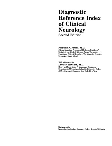 Diagnostic Reference Index of Clinical Neurology