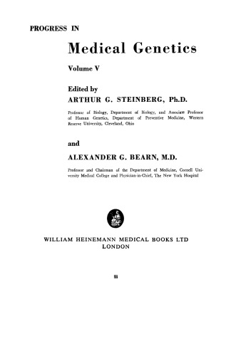 Progress in Medical Genetics. Volume 5