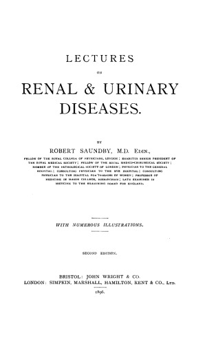 Lectures on Renal & Urinary Diseases