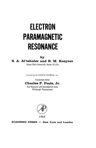 Electron Paramagnetic Resonance