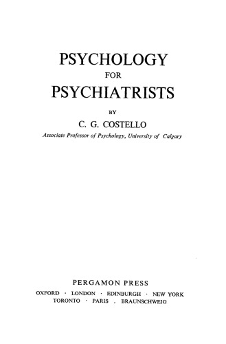 Psychology for Psychiatrists