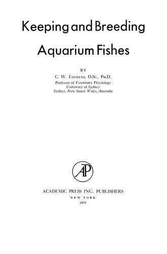 Keeping and Breeding Aquarium Fishes