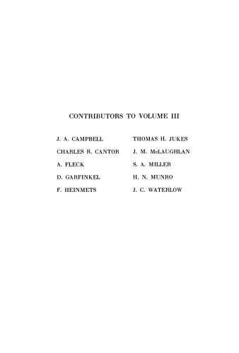 Mammalian Protein Metabolism. Volume III