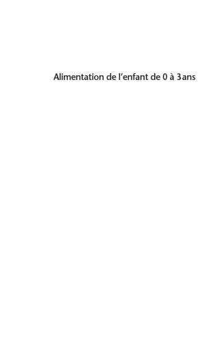 Alimentation De L'enfant De 0 `3 Ans