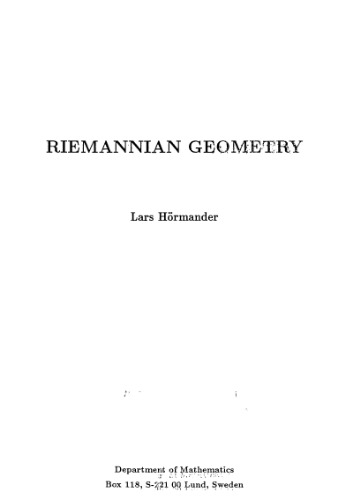 Riemannian geometry