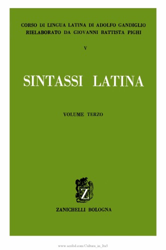 Corso di lingua latina: sintassi latina