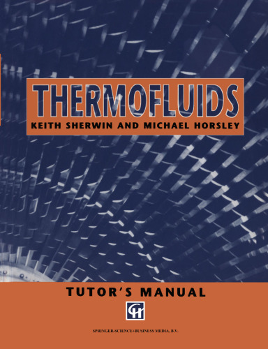 Thermofluids: Tutor’s Manual