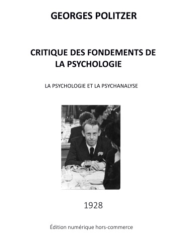 Critique des fondements de la psychologie