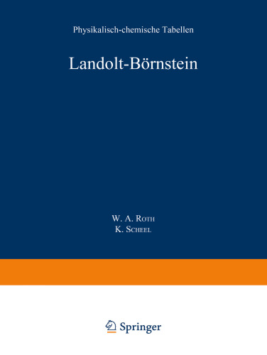 Landolt-Börnstein: Physikalisch-chemische Tabellen, Ergänzungsband 3, Teil 3b