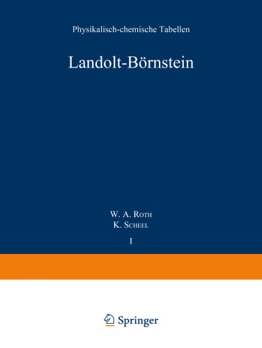 Landolt-Börnstein: Physikalisch-chemische Tabellen, Ergänzungsband 3, Teil 2b