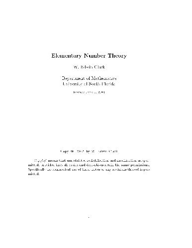 Elementary number theory