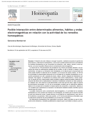 Posible interacción entre determinados alimentos, nábitos y ondas electromagnéticas