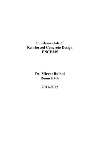 ENCE335 Fundamentals of Reinforced Concrete Design according ACI 318-05