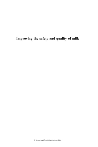 Improving the Safety and Quality of Milk. Improving Quality in Milk Products