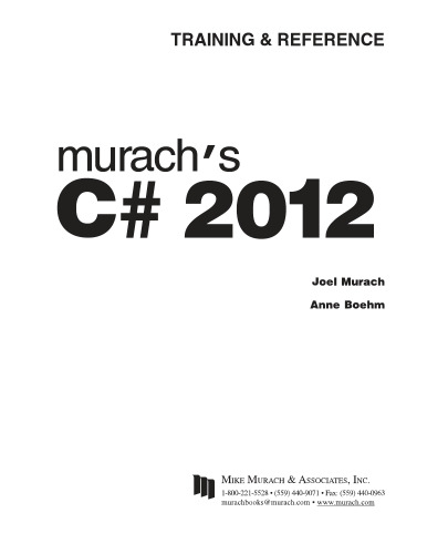 Murach's C# 2012